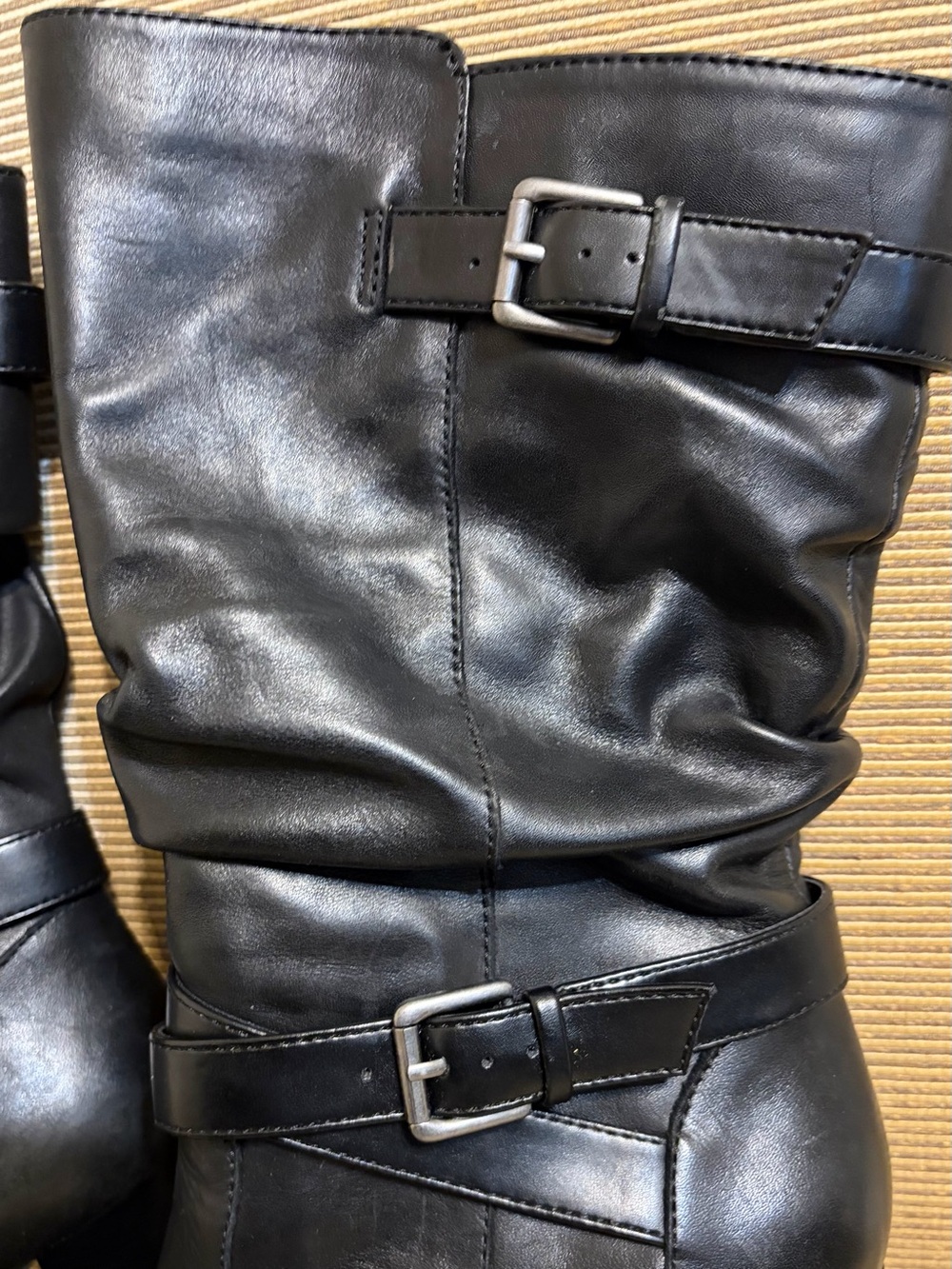 Kelly & Katie Women’s Christy Black Leather Slouch Boot - Size 7.5 - Picture 2 of 16